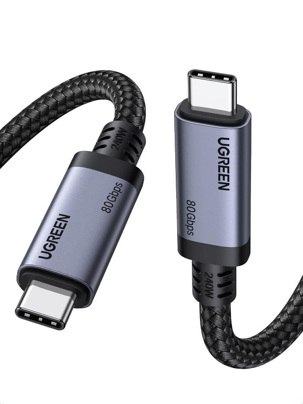 UGREEN 240W USB C to USB C Cable for Thunderbolt 5, USB4 Gen4 80Gbps, 3.3ft