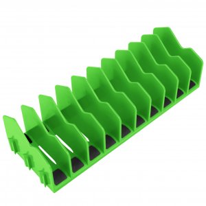 HURRICANE Plier Organizer Rack, 10-Slot Pliers Rack with Non-Slip Rubber Base, Tool Organizer, Tool Drawer Toolbox Storage, Green, Extendable Design, Fit 3” H, 1 Pack