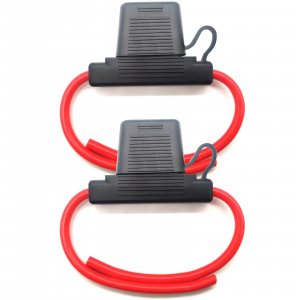 VANTRONIK Waterproof Maxi Inline Fuse Holder 8 Gauge AWG Wire 15.8 Inches Long, Fit for Blade Big Fuse in Vehicle Automotive Car Boat Tractor Up to 100A DC, Super Heavy Duty, 2 Pack
