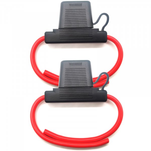 VANTRONIK Waterproof Maxi Inline Fuse Holder 8 Gauge AWG Wire 15.8 Inches Long, Fit for Blade Big Fuse in Vehicle Automotive Car Boat Tractor Up to 100A DC, Super Heavy Duty, 2 Pack