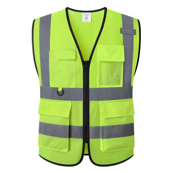 HATAUNKI Safety Vest for Men Women Hi Vis Vest with Pockets Mesh High Visibility Vest Meets ANSI/ISEA Standards (Yellow-20, X-Large)