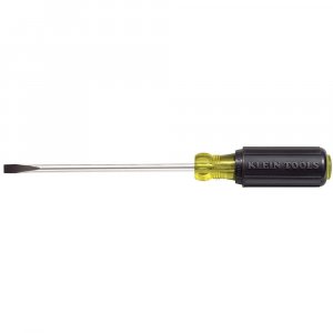 Klein Tools 605-6 1/4-Inch Cabinet Tip Screwdriver, Made in USA, Heavy Duty, 6-Inch
