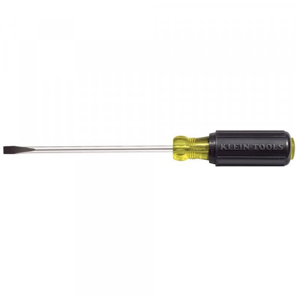 Klein Tools 605-6 1/4-Inch Cabinet Tip Screwdriver, Made in USA, Heavy Duty, 6-Inch