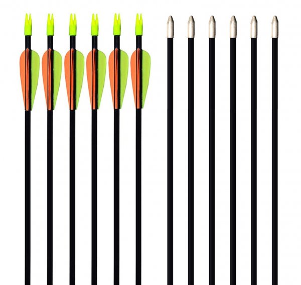 GPP 28" Fiberglass Archery Target Arrows - Practice Arrow or Youth Arrow for Recurve Bow- 12 Pack