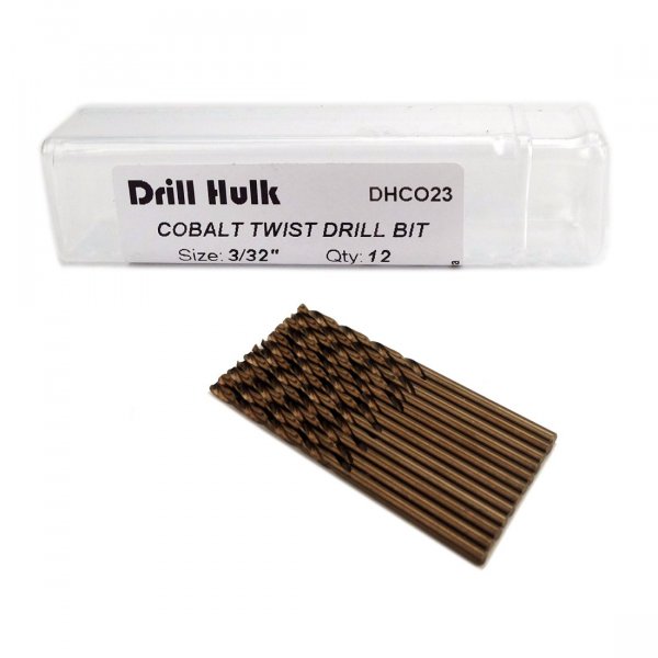 3/32-Inch Cobalt Steel M35 Jobber Length Twist Drill Bits, Pack of 12