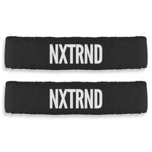 1 Pair Nxtrnd Bicep Bands, Sweat-Absorbent Arm Sweatbands, Football Accessory (Black)