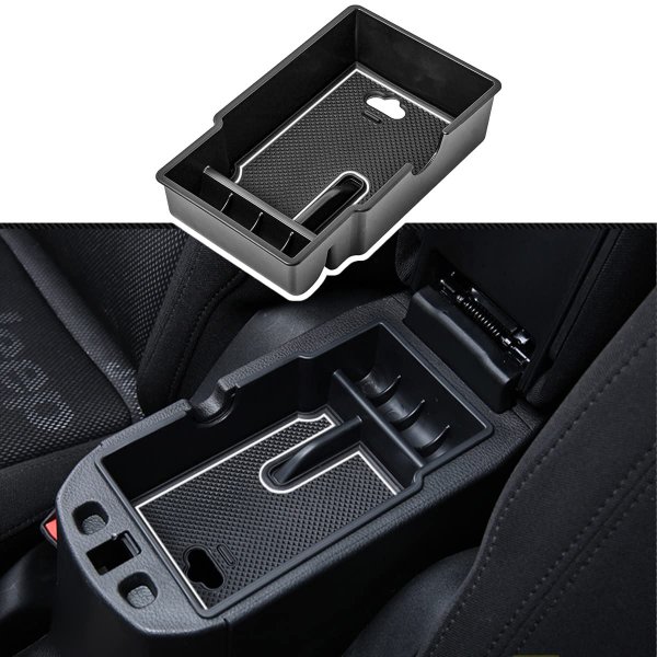 EDBETOS Center Console Organizer Tray Compatible with Jeep Renegade Accessories 2015-2019 2020 2021 2022 2023 Armrest Glove Box Secondary Storage (White Line)