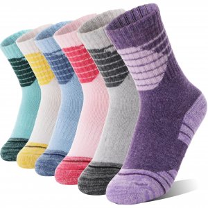 ANTSANG Kids Toddlers Boys Girls Merino Wool Hiking Athletic Crew Socks