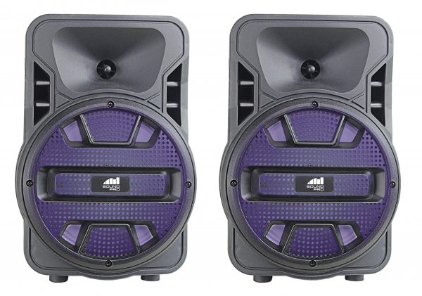 Naxa NDS-8006D Dual 8" Bluetooth True Wireless Sync Party Speakers w/Disco Light