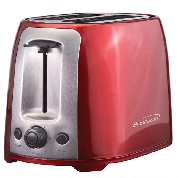 Brentwood Appliances TS-292R 2-Slice Cool-Touch Toaster w/Extra-Wide Slots