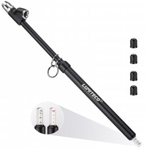 LUMITECO 12'' Dual Head Tire Pressure Gauge, Heavy Duty Truck Tire Gauge Range 10-150PSI 1-10Bar for Tire Pressure Checker, Straight-On Tire Air Gauge Extended Tube for Semi Truck, RV, Car, Motorcycle