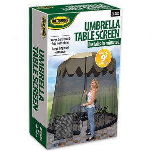 Ideaworks Outdoor 11 Foot Umbrella Table Screen Black