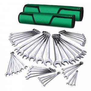 SK Combination Wrench Set, Metric 6 to 32mm, SAE 1/4" to 1-1/4", 42-Piece