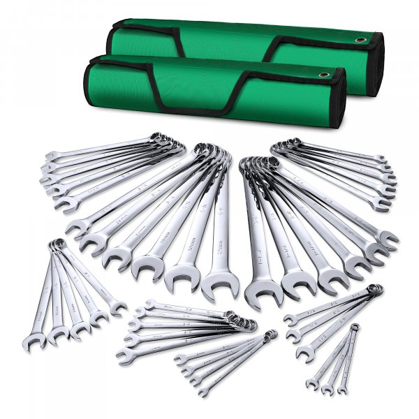 SK Combination Wrench Set, Metric 6 to 32mm, SAE 1/4" to 1-1/4", 42-Piece