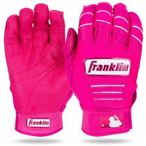 Franklin Sports MLB Batting Gloves - CFX Pro Adult + Youth Batting Gloves Pair - Baseball + Softball Gear - Premium Pro-Quality Leather - Pink Highlight - Adult Medium
