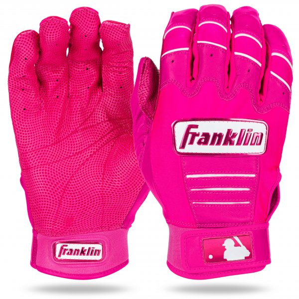Franklin Sports MLB Batting Gloves - CFX Pro Adult + Youth Batting Gloves Pair - Baseball + Softball Gear - Premium Pro-Quality Leather - Pink Highlight - Adult Medium