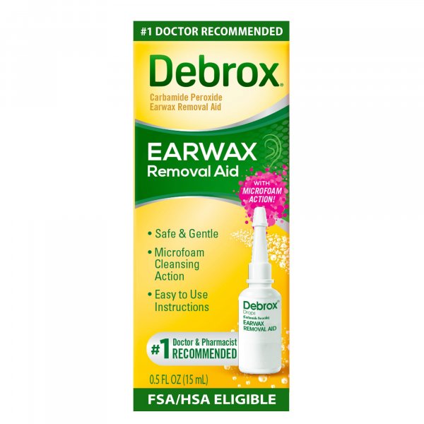 Debrox Ear Wax Removal Drops, Gentle Microfoam Ear Wax Remover with Carbamide Peroxide, 0.5 Fl Oz