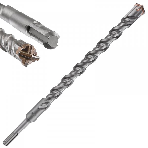 Wensilon Concrete Drill Bit lengthening 1pcs 3/4" X 12"-10" Cross-Type Double Thread Carbide Material Suitable for Concrete, Brick, Cement Walls, Stone, Extra Long Hammer Drill Bits for Concrete