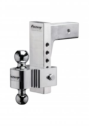 Fastway Flash 42-00-2825 E Series HD Adjustable Aluminum Ball Mount with 8 Inch Drop, 2.5 Inch Shank, and Chrome Plated Balls