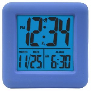 EQUITY 70905 Soft Cube LCD Alarm Clock (Blue)