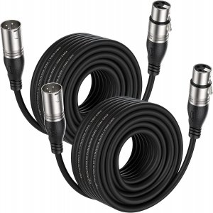 EBXYA XLR Cable 50ft 2 Packs Microphone Cable with 3-Pin XLR Male to Female