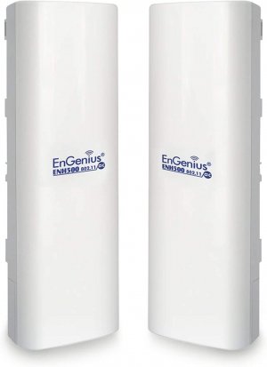 EnGenius Outdoor 5GHz 867mbps WiFi 5 CPE/Client Bridge, 27dBm Transmit Power, 16 dBi High-Gain Antenna Extend Network up to 5 Miles, PTP/PTMP, IP55 housing, TAA& NDAA Compliant, 2-Pack [ENH500v3 KIT]