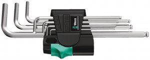 Wera 05022181001 Hex-Plus Chrome Stainless Long Shaft Metric Allen Wrench (7pc)