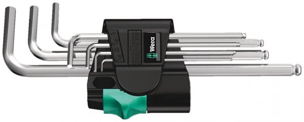 Wera 05022181001 Hex-Plus Chrome Stainless Long Shaft Metric Allen Wrench (7pc)