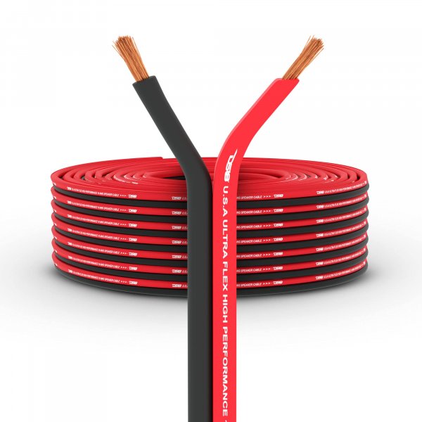 DS18 SW-12GA-100RB 12-GA Ultra Flex Speaker Wire Red and Black 100FT - Speaker Cable for Audio Applications