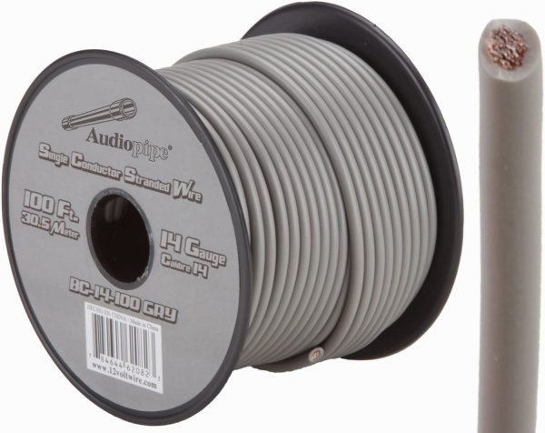 Audiopipe AP14100GY 14 gauge 100ft Gray primary wire