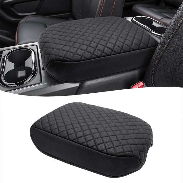 KBH Center Console Armrest Cover for Nissan Titan 2016-2024, Vinyl Leather Car Middle Console Lid Protector Arm Rest Cushion, Anti-Scratch, Black (ONLY for Bucket Seat Console)