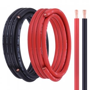 Geosiry 4 AWG Battery Cable, 15FT Red+15FT Black 4AWG Copper Wire, 4 AWG Welding Cable for Automotive, Marine and Solar