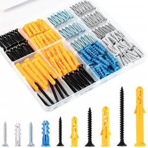 KURUI 270Pcs Wall Anchors Kit for Home Improvement and Decor, Replace Picture Hanging Nails with Drywall Anchors for Frame Canvas, Picture Hangers and Screws Assortment Kit, Concrete & Dry wall