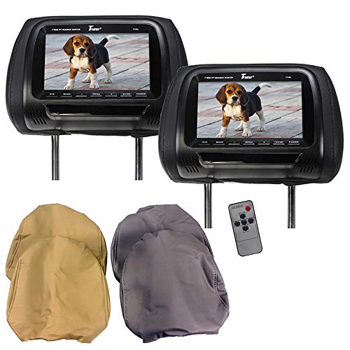 TView T77PL 7 Headrest Monitors (Pair) with IR Transmitter and Color Skins
