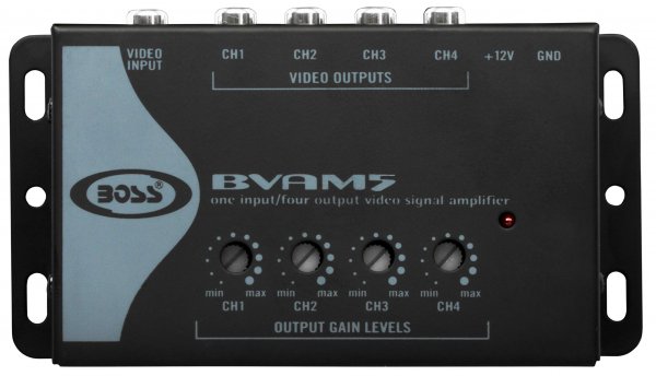 BOSS Audio Systems BVAM5 1 In 4 Out Car Video Signal Amplifier - Amplifies Video Signal to Maintain Picture Quality in Multi-Monitor Systems