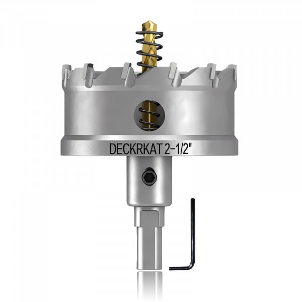 2-1/2" TCT Hole Saw for Hard Metal, Heavy Duty 65mm Tungsten Carbide Tipped Hole Cutter with Spring-Loaded Pilot Drill Bit for Stainless Steel, Metal, Iron, and Plastic