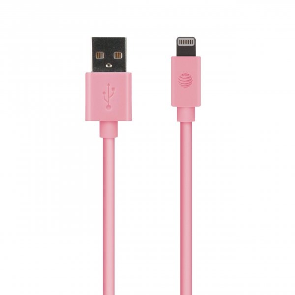 AT&T  PVLC1-PNK 4-Foot PVC Charge and Sync Lightning Cable (Pink)