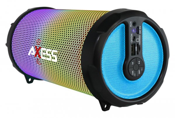 Axess SPBL1044BL Vibrant Plus Bluetooth Speaker with Disco LED Lights In Blue