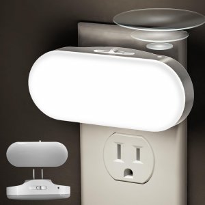 DORESshop Led Night Light, Plug into Wall, [2 Pack] with Dusk to Dawn Sensor, 1W 5000K Dimmable Night Light from 0LM to 100LM for Bathroom Hallway Bedroom Kids Room Stairway
