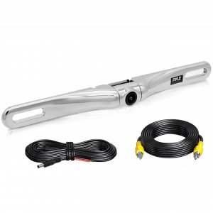 Pyle PLCM18SC Silver License Plate Mount Backup Camera w/ Distance Scale