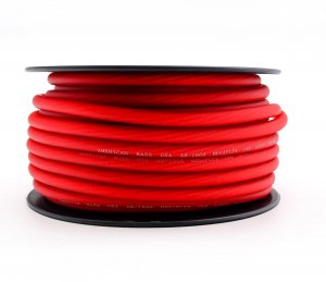 WIRE AMERICAN 4GR BASS 4 GA. RED 100 FT. ROLL