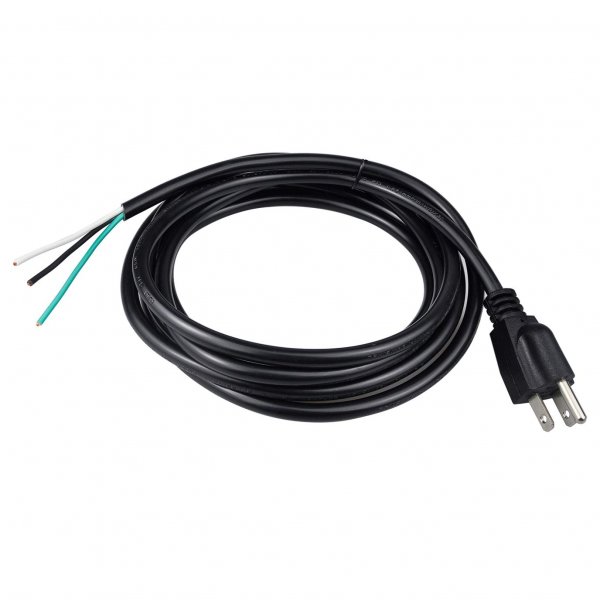 Pinfox 10ft 18 Gauge 3 Prong Heavy Duty Replacement Power Supply Cord Cable 110V 115V 120V Pigtail for Universal AC Appliance, NEMA 5-15 Plug US SJT 18AWG (10A)