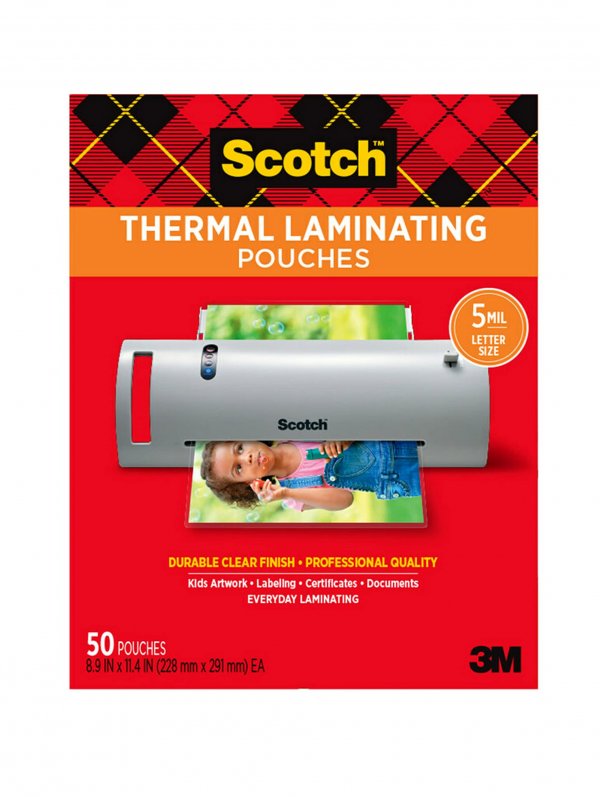 Scotch Thermal Pouches 5 mil, 8.9 in x 11.4 in (228 mm x 291 mm)