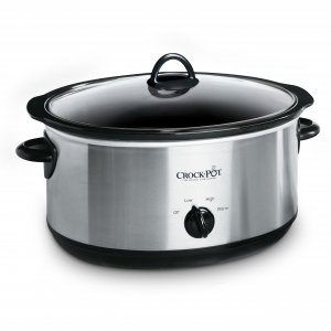 Crock-Pot 7-Quart Manual Slow Cooker, Family Size Serves 8+ People & Fits 6-lb Roast, Removable Stoneware with Warming Setting, Dishwasher Safe for Easy Cleanup, Stainless Steel