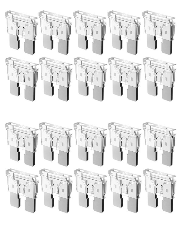 Riseuvo 20pcs 25A Standard Car Fuses - 25 AMP Automotive Fuses(ATO/APR/ATS), 32V (12/24V) Blade Fuse for RV/Truck/SUV