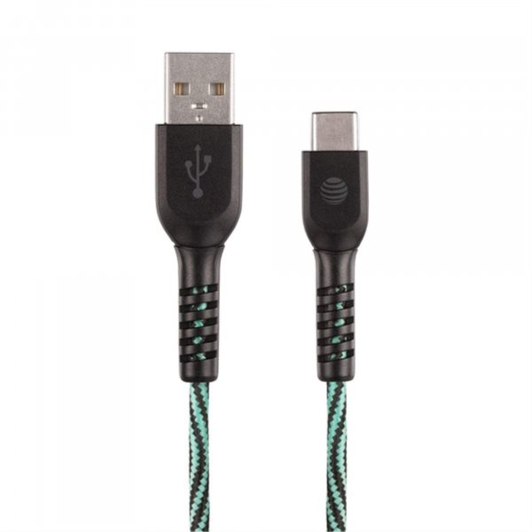 AT&T  TCB04-GRN 4-Foot Charge and Sync USB - Type-C Cable (Teal)