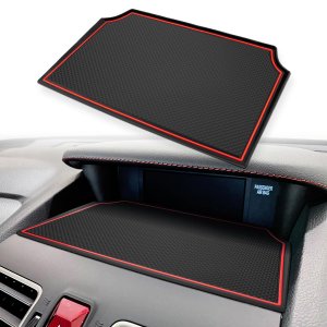 Auovo Dashboard Mats Compatible with Subaru Crosstrek Accessories 2012-2017 Forester 2014-2018 XV Impreza 2012-2016 Car Interior Silicone Dash Pad Liner Tray (Red Trim)