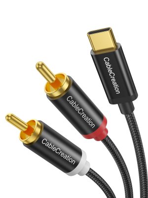 CableCreation USB C to RCA Audio Cable 6FT, Type-C to 2 Y RCA Splitter