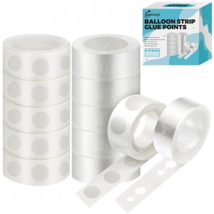 gegemaoyi Balloon Arch Kit - 98.4ft DIY Balloon Garland Strip with 600Pcs Clear Glue Point Dots, Removable Adhesive Tape for Balloon Arch Decorations, Wedding & Craft Decor