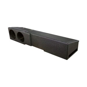 Q Power Dual 8in Underseat Front Fire Subwoofer Enclosure, Q-Bomb Ported Sub Box Compatible with Chevy Silverado Crew Cab, GMC Sierra Crew Cab 2007-2026